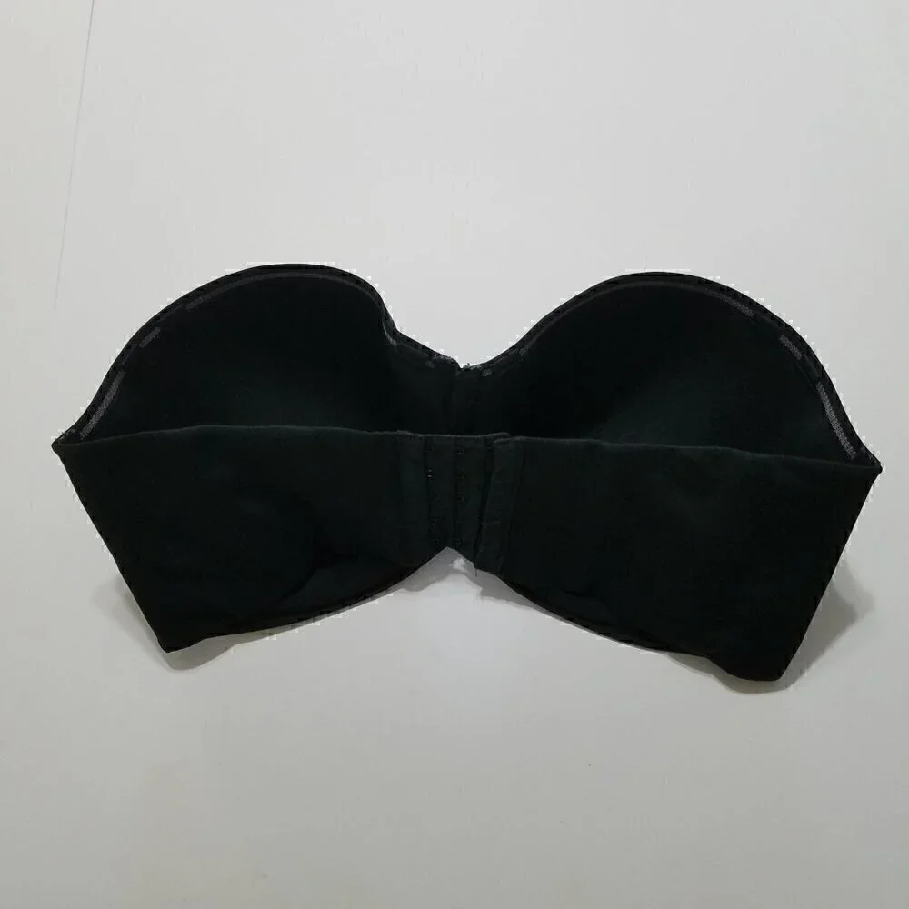 Cacique Lightly Lined Strapless Bra Black Size 40F